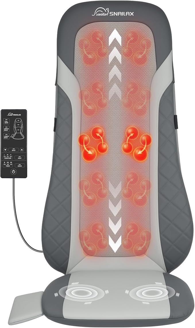 Shiatsu Back Massager with Heat,Full Back Massager for Pain Relief Deep Tissue,Longer Massage Chair Pad,Back Kneading Shiatsu or Rolling Massage for Chair,Christmas Gifts for Women Men Parents