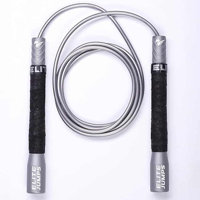 Fit Plus Pro Freestyle PVC Jump Rope for Tricks - Long Handles with Non-Slip Grip Tape - Adult Jump Ropes for Fitness