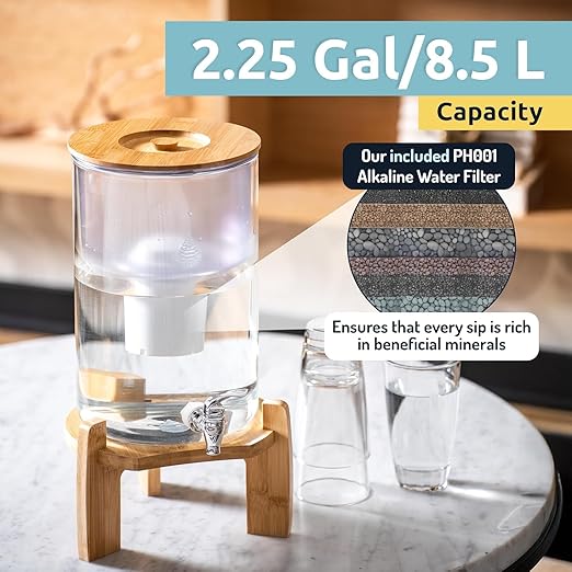 Invigorated Water Alkaline Water Purification Unit, White, Plastic, pH001 Filter Included, Convenient Anti-Slip Design