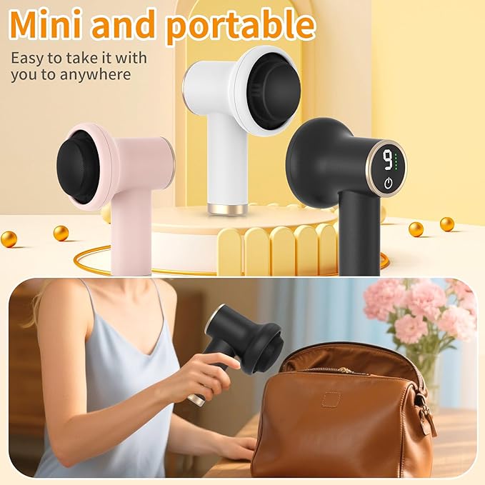 Electric Body Massager, Portable Body Relaxing Machine, Cordless Handheld Massager for Deep Relaxation, 8 Massage Heads, 1800mAh Battery, 9 Modes for Body SPA, Gift for Men Women, Black