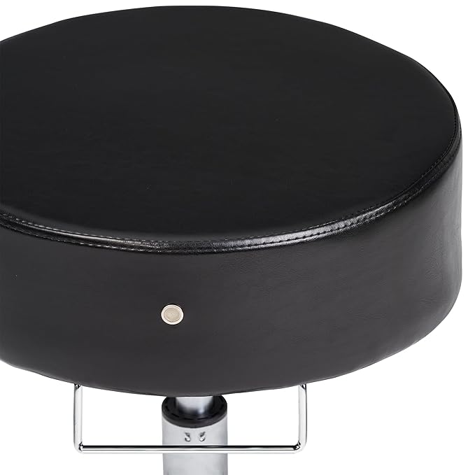 Master Massage Glider Ergonomic Round Swivel Adjustable Rolling Hydraulic Stool Barber Dental Chair in Black for Therapist, Clinic, Tattoo, Spas, Facial, Beauty, Lash, Salons, Home, Studio, Office