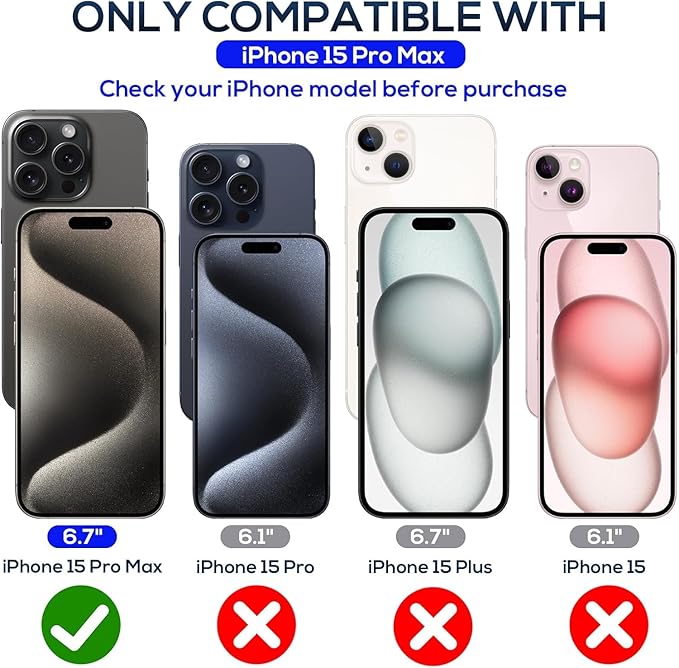 Screen Protector for iPhone 15 Pro Max [6.7 Inch] 2 pcs colorless Anti-Blue Light Tempered Glass Films No Bubbles 9H Hardness Case Friendly with Camera Lens Protector