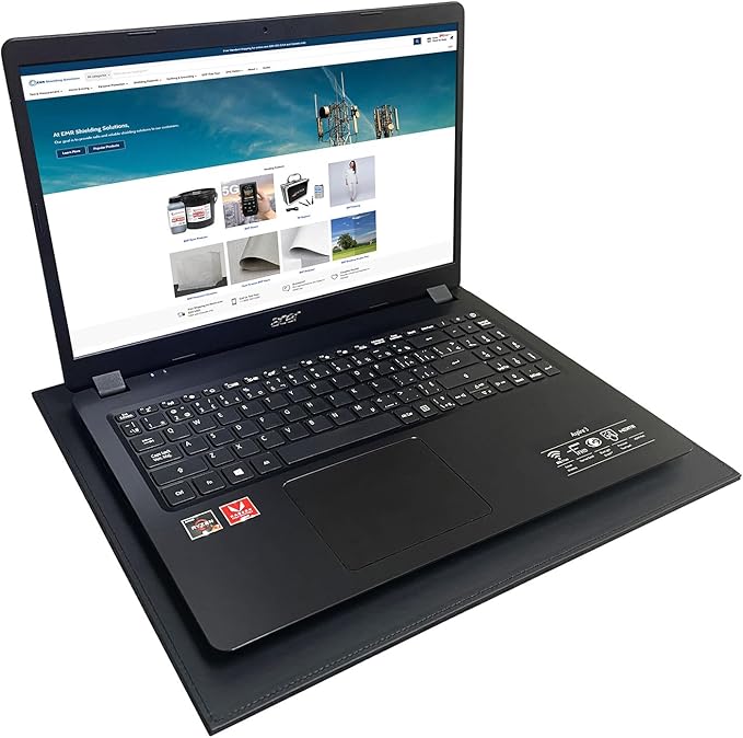 EMF Laptop Tray - Shielding ELF and RF from Computer, Tablets, Cell Phones, Black (12" x 16")