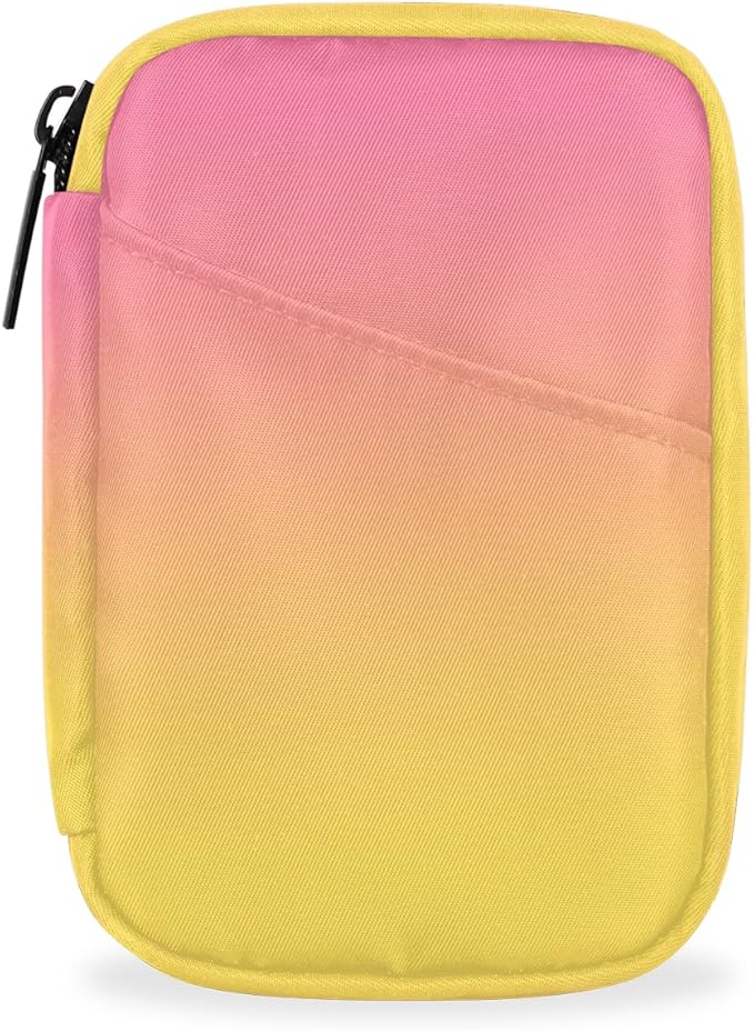 Weekly Travel Pill Organizer Case for Purse with Removable 7 Day Box Portable Compact Size Pill Box Fashionable Pill Container for Medicine Vitamin Supplement Pink Yellow