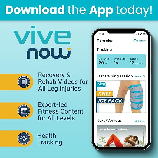 Vive Knee Ice Pack Wrap (2 Pack) - Cold/Hot Gel Compression Brace - Heat Support Strap for Arthritis Pain, Tendonitis, ACL, MCL Injury, Osteoarthritis, Women, Men, Meniscus Patella Surgery
