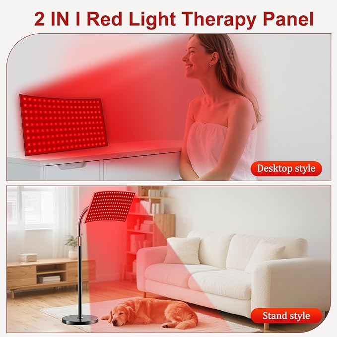 Red Light Therapy for Body Face, Infrared Light Therapy Lamp with Adjustable Stand, 660nm and 850nm Near Infrared LED Lights Panel, Red Infrared Lamp for Full Body, Gift for Men Women
