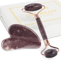 Jade Roller for Face, Facial Roller Massager Skin Care Tool, Gua Sha Facial Tools for Face, Neck, Eyes, Reduce Puffiness of The Skin(Purple)