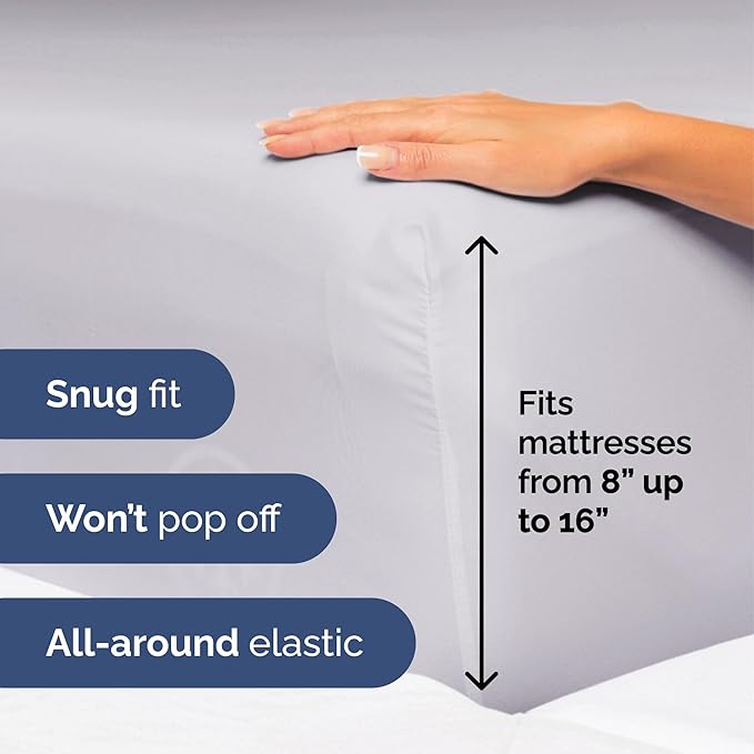 Twin Size 3 Piece Sheet Set - Extra Soft, Breathable & Cooling Sheets - Hotel Luxury Durable Bed Sheets for Women & Men - Deep Pockets, Easy-Fit & Wrinkle-Free Sheets - Light Lilac Oeko-Tex Bed Sheets