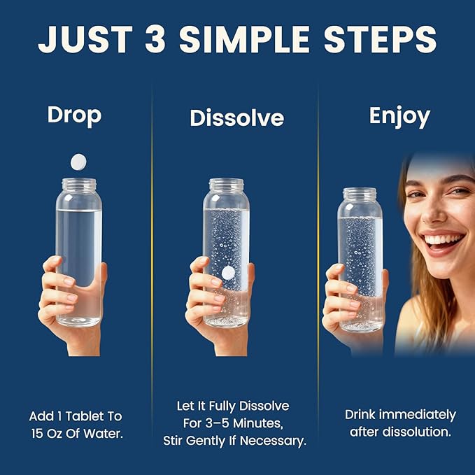 Hydrogen Water Tablets with Magnesium,Hydrogen Tablets for Drinking Water,Antioxidant and Cellular Health Support, H2 Molecular Tabs,90 Tablets