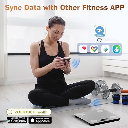 Smart Bathroom Scale for Body Weight, Digital Weighing Scale with BMI, Body Fat, Muscle Mass, Bluetooth Machine for People, Work with App, 14 Body Composition Analyzer