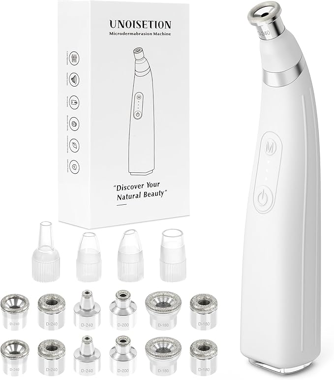 UNOISETION Diamond Microdermabrasion Machine, Portable Blackhead Remover Pore Vacuum, Dermabrasion Facial Machine for Exfoliation & Blackhead Removal