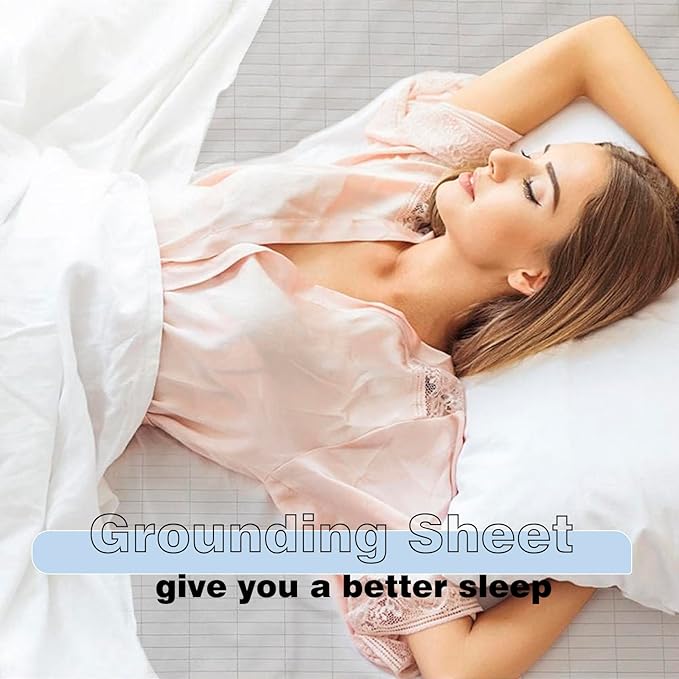 Grounding Sheets Queen Size Organic Cotton Conductive Grounding Sheets 10% Silver Fiber with Grounding Cord Bed Sheets for Sleep Earth Connected Sheets 60x80inch Beige