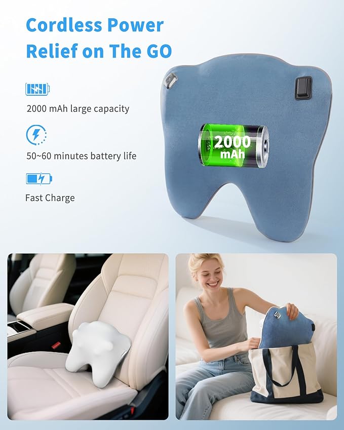 Cordless Back Massager with Heat, Neck Massager for Pain Relief Deep Tissue, Shiatsu Back and Neck Massage Pillow, Full Body Use, Relax at Home Office and car