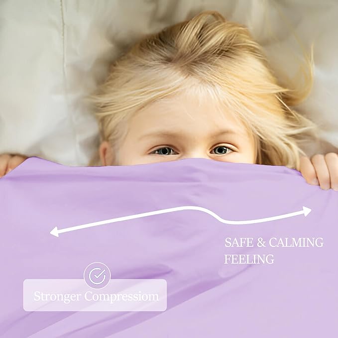 Sensory Bed Sheet for Deep Pressure Therapy – Spandex Bed Sheet – Sensory Compression Blanket for ADHD, Autism – Breathable & Hypoallergenic, Lila, Twin Size