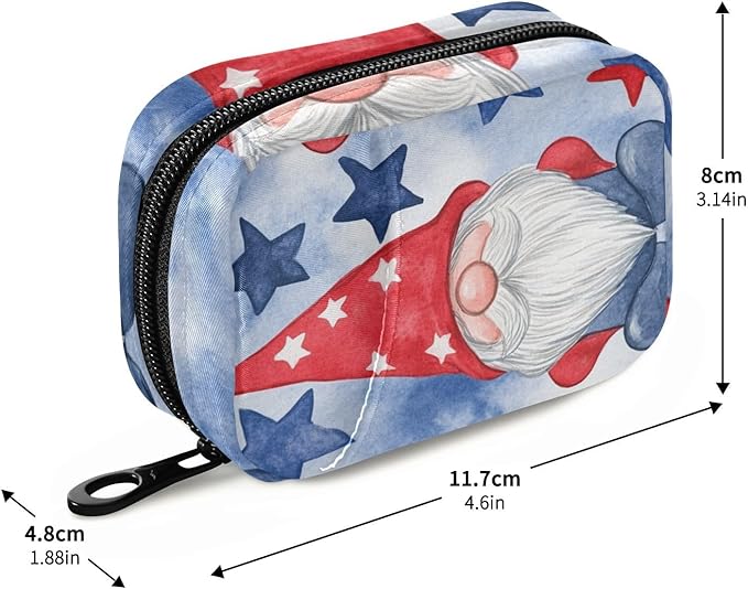 Watercolor Blue Gnomes Stars Cute Pill Organizer Weekly Travel Pill Box 7 Day Large Capacity Pill Dispenser Case with 8 Pill Container Daily Pill Box Organizer Vitamin Holder Pill Bottle Organ