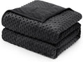 Wemore Minky Dot Weighted Blanket for Adults Twin Size 12 lb, Soft Heavy Blanket for Stress Relief and Sleep Promotion, Breathable Blanket for All-Season with Glass Beads, Black 60 x 80 inches