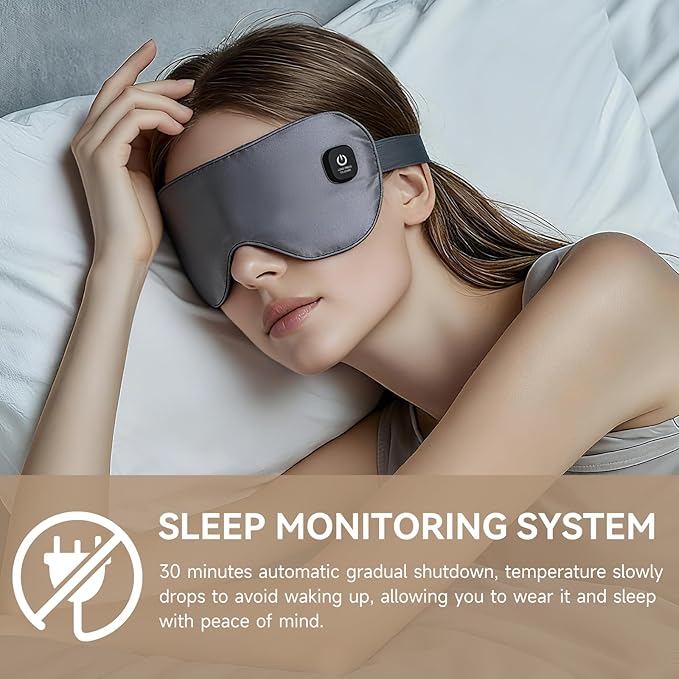 Cordless Dual Cooling & Heating Eye Mask, Heated Eye Mask for Dry Eyes Relief, 3 Heat Settings, Washable Eye Cover, Warm Heating Pad for Stye Eye Treatment, Gel Pad for Puffy Eyes