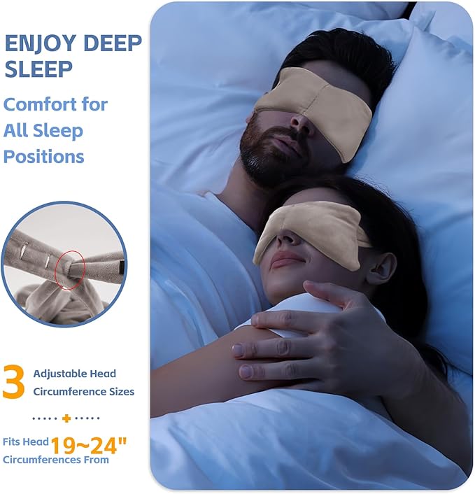 SPRING SEAON Weighted Eye Mask with 100% Patented Light Blocking Design for Men and Women, Velvet Gravity Eye Mask with Adjustable Head Circumference for Sleeping, Airplane, Travel, Gifts for Wife
