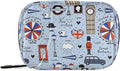 London Retro Print Pill Box 7 Day Pill Case Travel Pill Organizer Bag with Zipper Portable Weekly Vitamin Medicine Supplement Holder Pouch Bag