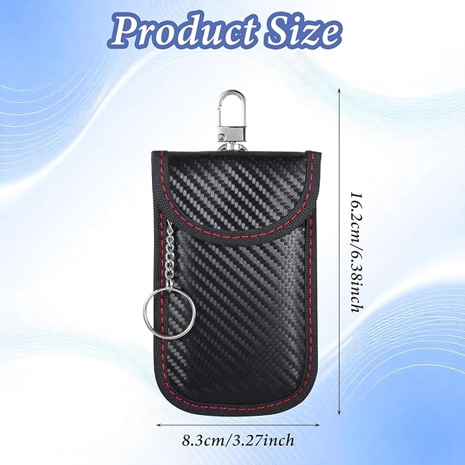 2 Pack Faraday Pouch for Car Keys, Faraday Key Fob Protector Car Security Protection Key Fob Signal Blocker Box for Car RFID Signal Blocking Anti-Theft Pouch Anti-Hacking Case Blocker Black