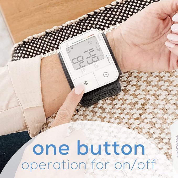 Beurer BC57 Wrist Blood Pressure Monitor – Automatic Wrist Blood Pressure Cuff - Bluetooth – 120 Memory Spaces with Irregular Heart Rate Detection, Large Display, Resting Indicator, Storage Case