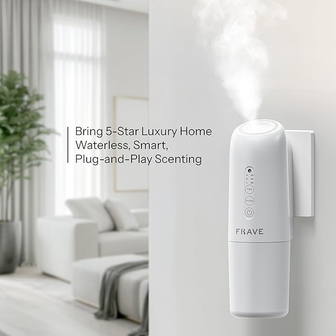 Lumix Diffuser, Plug-in Waterless Diffuser for Essential Oils, Smart Bluetooth App Control, Covers Up to 320 sqft 100ml Capacity, Home Office Hotel Scent Diffuser, Cold Air Technology, White