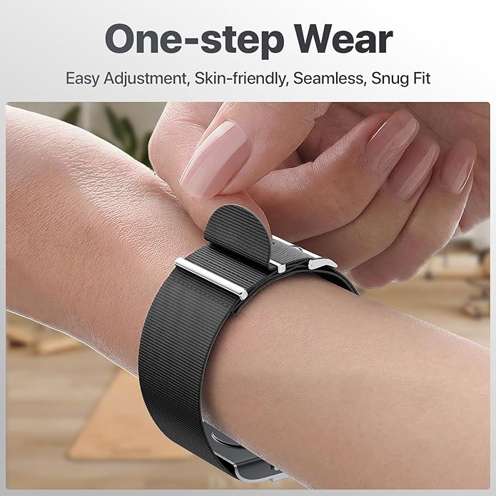 Nylon Replacement Strap Compatible with Hume Band - Breathable & Sweatproof Sport Loop for Hume Health Band - Metal Buckle & Loop Closure for Secure - Adjustable Wristband Strap for Fitness Tracker
