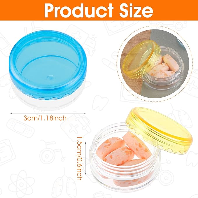 Small Pill Organizer Box, 5 Pcs Travel Pill Case Holder Portable Daily Mini Pills Container BPA Free Medicine Storage Container for Purse Pocket Briefcase (Blue/Orange/Yellow/Black/Rose Red)