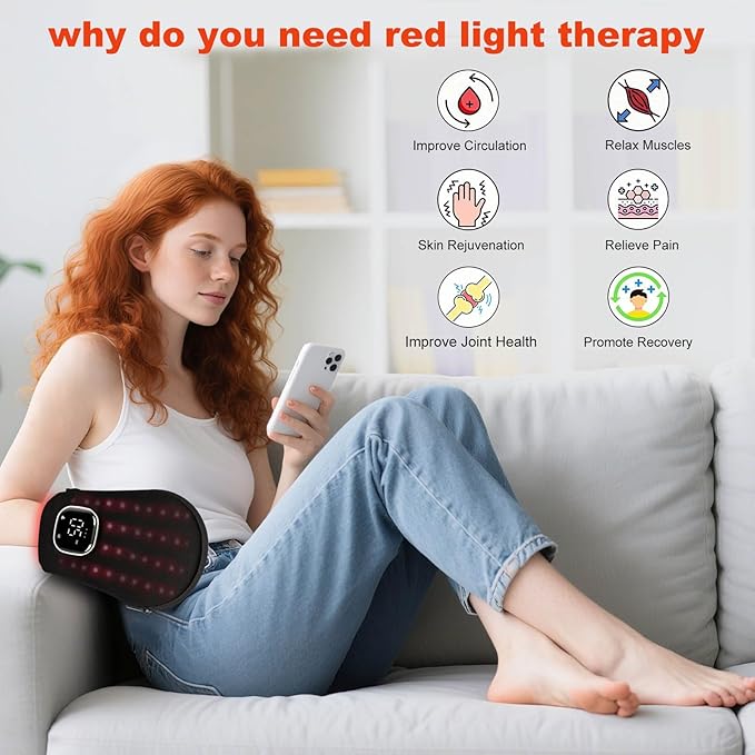 LOVTRAVEL 660nm Red Light Therapy Glove for Hand 850nm Near Infrared Light Device Mitten with Auto-Off Timer Rechargeable Pad for Hands Fingers Wrist Arthritis Joint Pain Relief