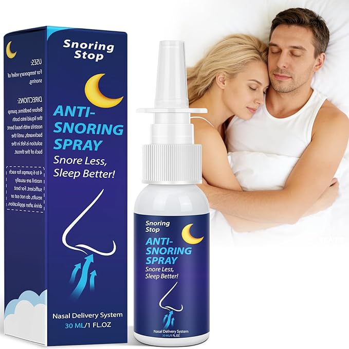 Anti Snoring Spray, Anti Snoring Devices, Effective & Fast Snoring Solution for Better Sleep, Helps Open The Throat & Airway During Sleep, 1 Floz