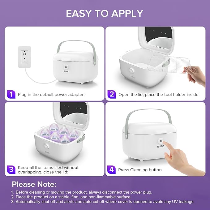SANSI UV Light Sanitizer Box with 360° UVC Chips, Sanitizes in 5 Minutes 5.1L Large Capacity Sanitizer for Baby & The Whole Family (10W)