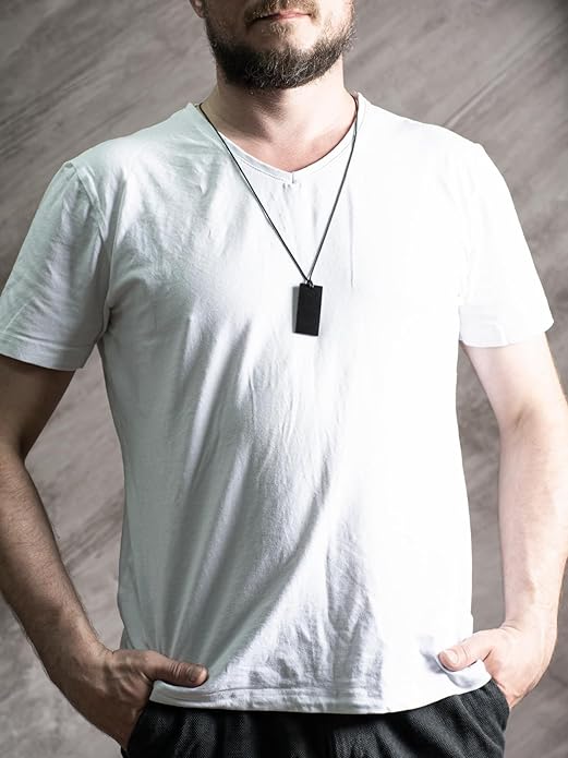 Shungite Pendant Necklace - Harmonizing Shield Defense - Wearable Shungite Crystal for Stress Down and Vitality Up - Shungites Stones from Russian Mine
