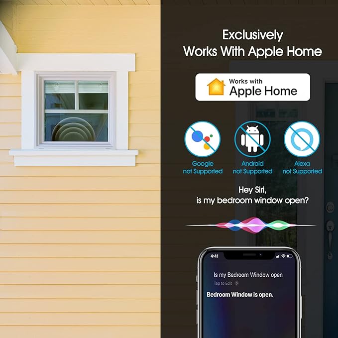 Onvis Smart Door & Window Sensor, Thread-Enabled HomeKit Contact Sensor, Bluetooth Wireless Low Energy , Home Automation, No Hub Required