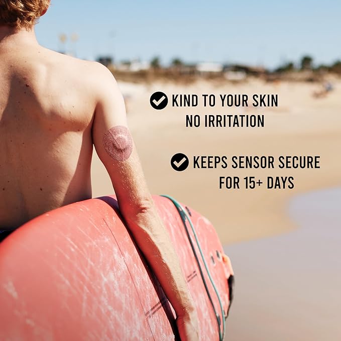 Not Just A Patch Air Libre 3 Plus Sensor Covers (20 Pack) - Thin, Strong and Light Adhesive Patches with Ultra-Hold 15+ Day Adhesion, Durable Freestyle Libre 3 Sensor Covers - Brown