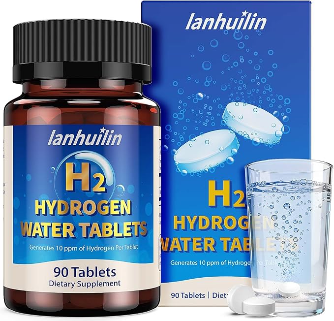 Hydrogen Water Tablets 150mg Magnesium – 10 PPM Molecular Hydrogen Tablets for Drinking Water, Supports Healthy Aging, Cellular Energy, Recovery & Brain Health – GMO-Free & Gluten-Free, 90 Tablets