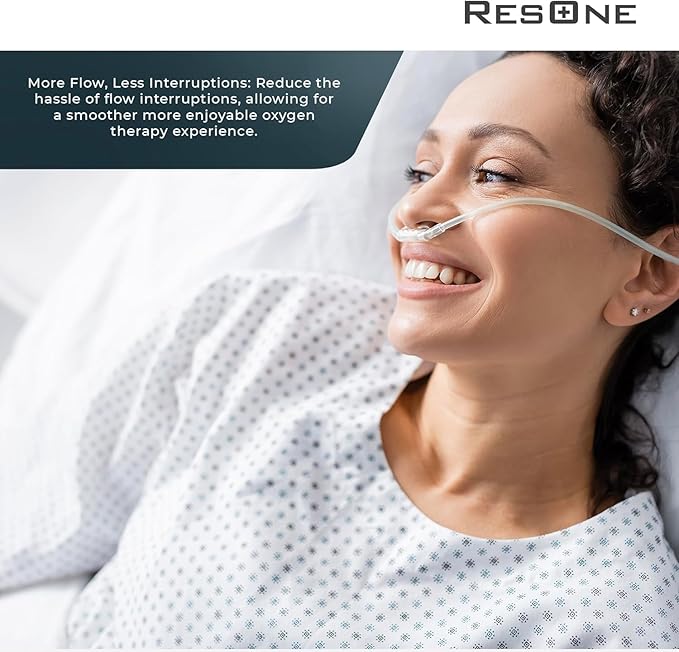 ResOne 14Ft Oxygen Supply Tubing, Crush Resistant, Standard Connectors for Nasal Cannulas - Green