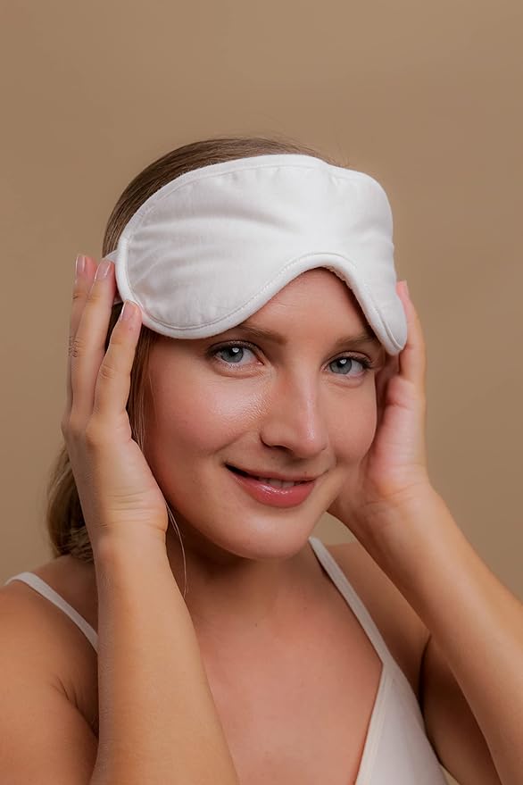 Cottonique Hypoallergenic Sleep Eye Mask Made from 100% Organic Cotton (Natural, Free Size)