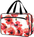 Naanle Pill Organizer Bag Travel Pill Bottle Medicine Organizer Home Storage Medication Bag for Vitamin Supplements, Watercolor Poppy Flower Empty First Aid Bag for Car Camping, 1.0 Count