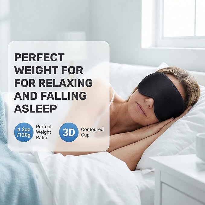 Weighted Eye Mask for Sleeping 2 Pack: Gentle Pressure Blackout Sleep Mask - Zero Eye Pressure Lash Extension Eye Covers Women Men - Airplane Travel Essentials, Memory Foam, Black Pink
