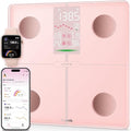 Ovutek Smart Scale for Body Weight, Professional Bathroom Digital Weighing Scale with BMI, Body Fat, Muscle Mass, Accurate Bluetooth Home User Health Equipment Sync Apps - Pink