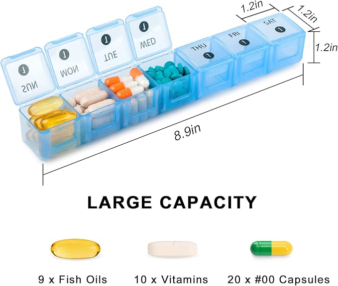 DANYING XL Monthly Pill Organizer 1 Time a Day with Dust-Proof Case, Extra Large 4 Weeks Pill Box Once a Day, 28 Days Pill Container 1 Per Day, Weekly Vitamin Case, Daily Medicine Organizer