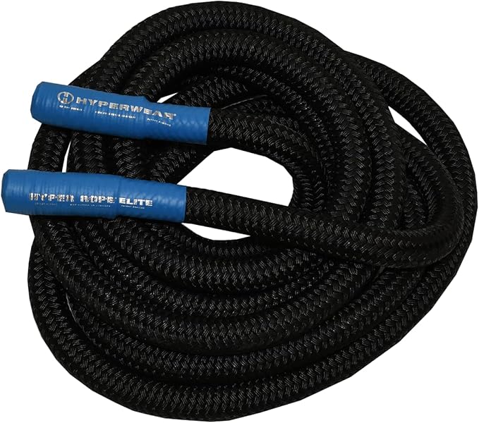 HYPERWEAR Hyper Rope Weighted Short Battle Rope 25 ft / 19 lb – Black