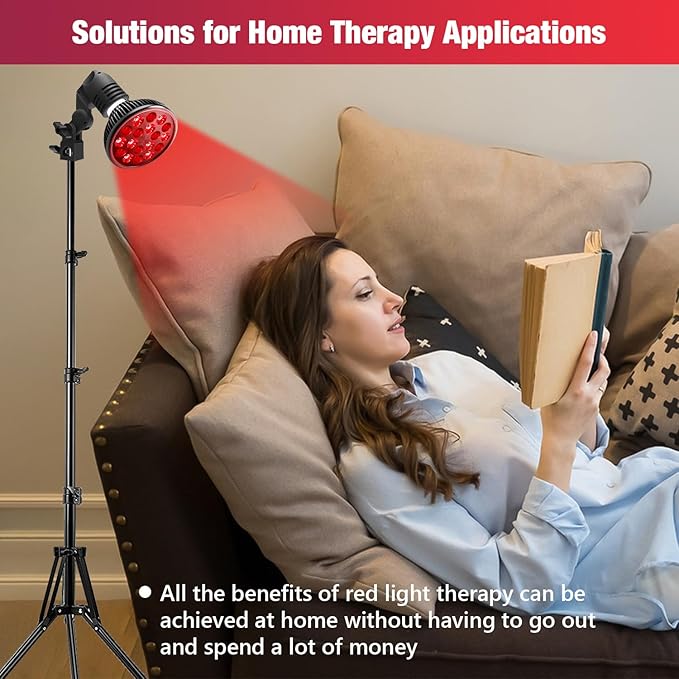 Red Light Therapy Lamp for Body and Face Use, 660nm Red Light and 850nm Near Infrared Light Combo, 36W Red Light Therapy Device with Stand (15-61in)