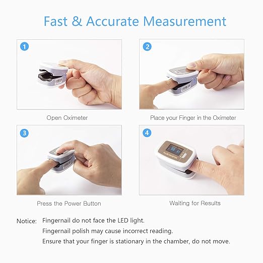 Pulse oximeter fingertip with Plethysmograph， Portable Blood Oxygen Saturation Monitor for Heart Rate, Sensor SpO2 for Sports and Aviation，O2 Monitor Finger for Oxygen