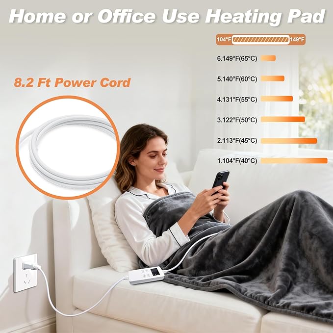 Extra Large Heating Pad for Back Pain Period Cramps Relief, King Size 59x27 Full Body Wrap Around Electric Heat Pad, Plug in Wearable 2 in 1 XXL Heat Cloak, Gift for Women Men Elders Home Office Use