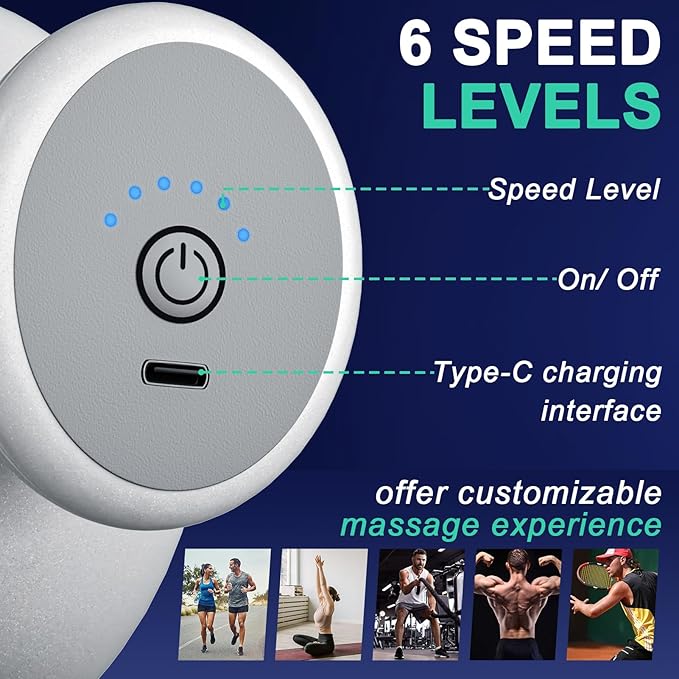 DEITY 4 Heads Handheld Massage Gun Deep Tissue, Electric Body Massager, Percussion Muscle Massager for Easing Shoulder and Back Tension, with Reverse Thrust Function