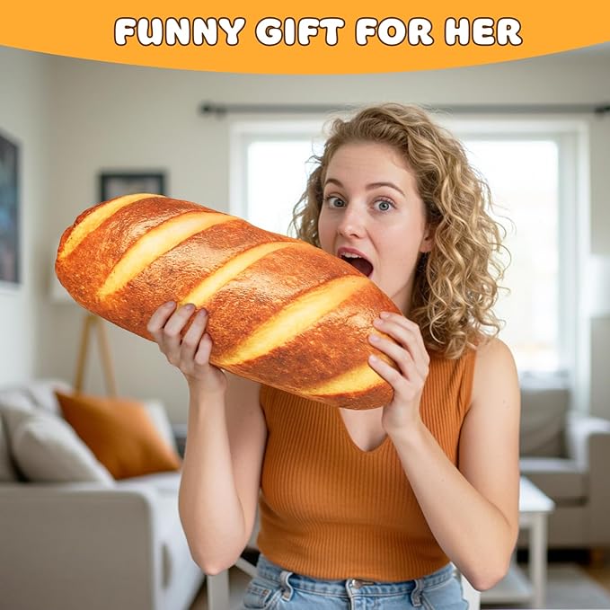Bread Heating Pad for Period Cramps Menstrual Pain Relief, Portable Electric Heat Pads USB Powered, Funny Baguette Bread Plush Pillow Stuffed, Cute Gifts for Women Teen Girls Birthday Christmas
