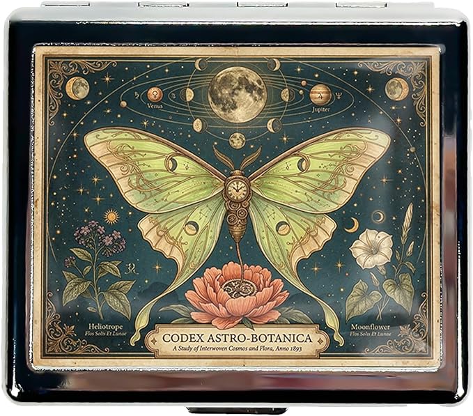7 Days Chromed Shiny Silver Pill Organizer with Mirror Inside Has 8 Separate Compartments Rectangle,Versatile Storage for Medication - Ideal Travel Accessory (A Beautiful Butterfly)