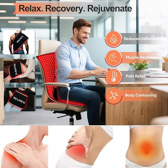 Red Light Therapy Pad for Body, FSA Eligible HSA 360 LEDs Infrared Light Therapy Mat, 660nm & 850nm Wrap Belt Blanket for Back Shoulder Knee Waist Stomach Muscle Pain Relief, 31" x 12" Large