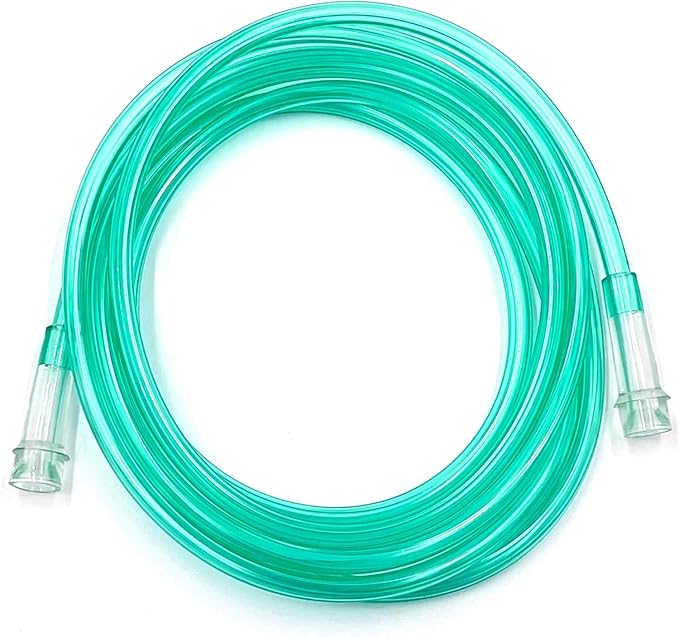 ResOne 25Ft Oxygen Supply Tubing, Crush Resistant, Standard Connectors for Nasal Cannulas, Cannula Nasal Tubing, Oxygen Concentrator - Green